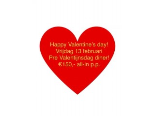 Vrijdag 13 februari pre Valentijnsdag diner!